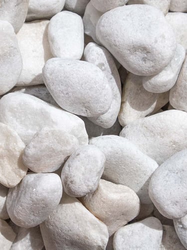 Marmor weiß Gabionensteine rund 40 - 80mm (4 - 8cm)